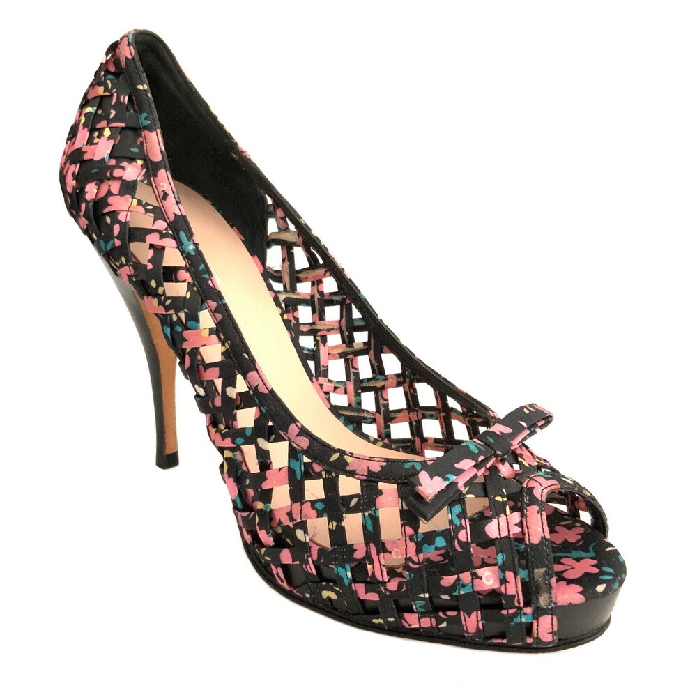 Aldo Pumps Beira Lattice Peep-toe Heels Floral 38